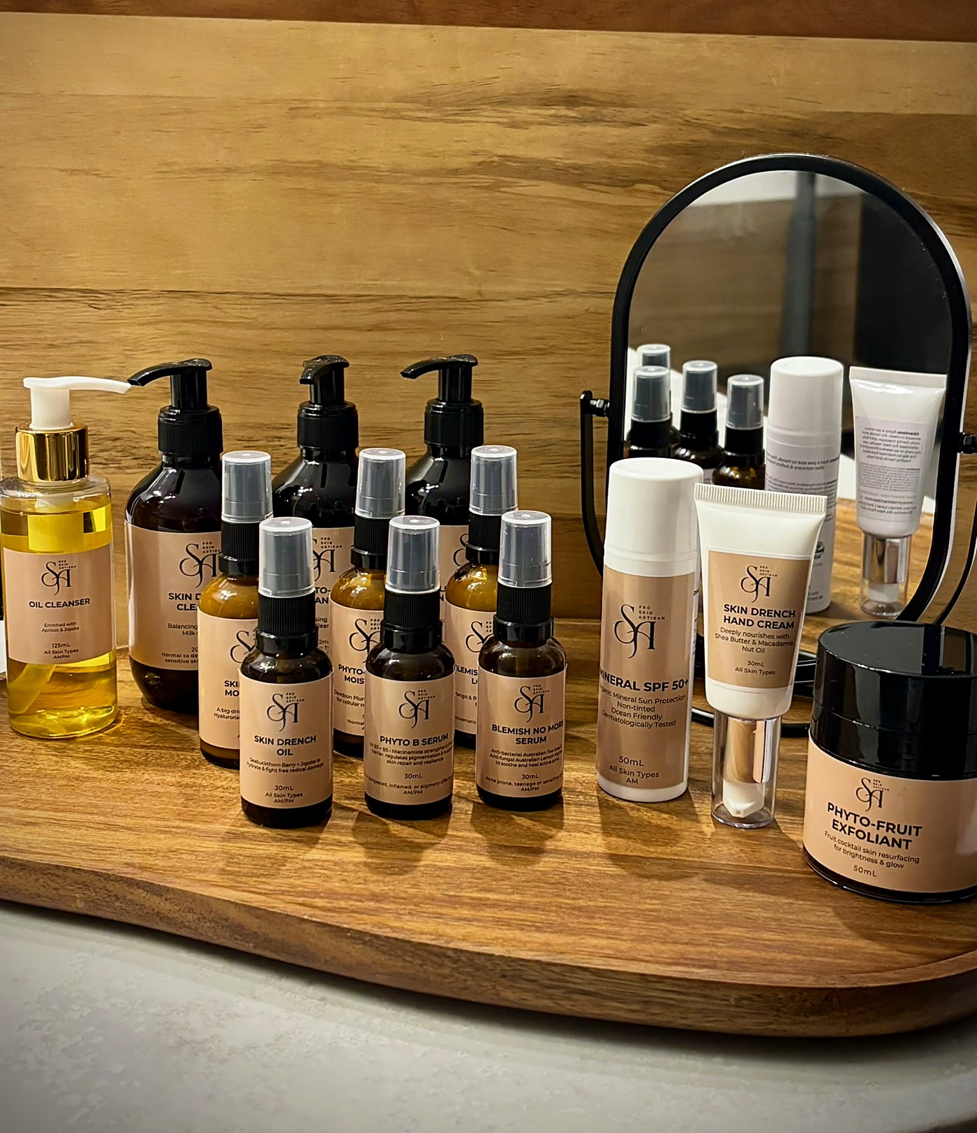 The full Pro Skin Artisan product range used at Love Thy Skin