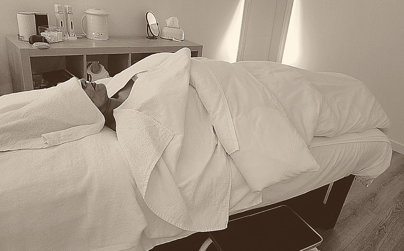 A calm moment during treatment at Love Thy Skin